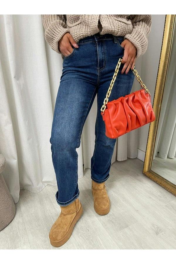 Kathryn Straight Leg High Waist Jeans - Denim
