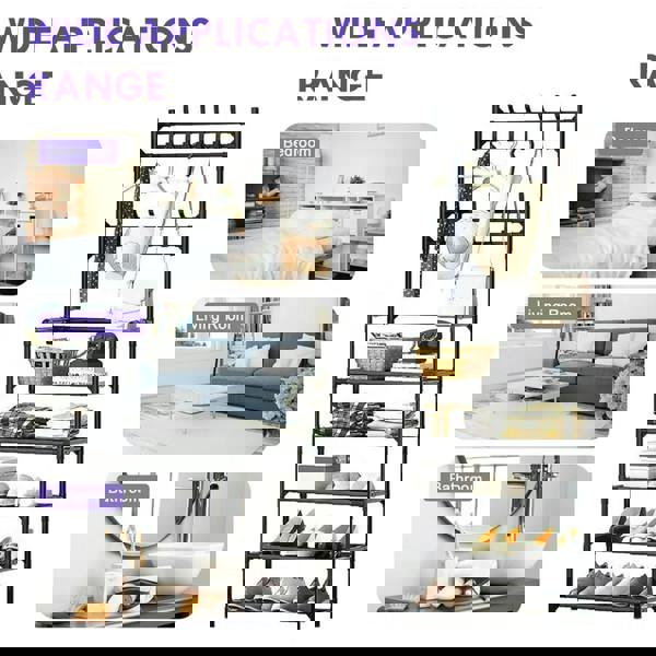 Living and Home 5-Tier Shoe Rack Garment Rack with Coat Hanger 60*175cm