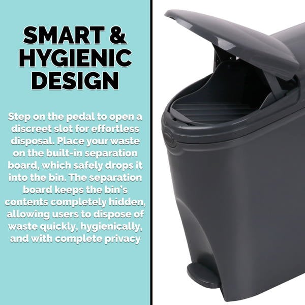 ProWashroom Pro Washroom Sanitary Bin 20L x4 Hygienic Disposal Pedal Bins Baby Hygiene Products