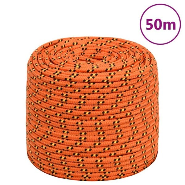 Berkfield Boat Rope Orange 10 mm 50 m Polypropylene