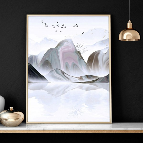 Calming artwork for living room | set of 3 wall art prints