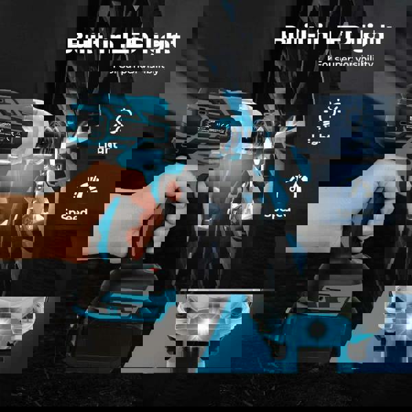 Traderight 21V Brushless Impact Wrench Drill 1/2" Rattle Gun 4.0Ah Battery Kit