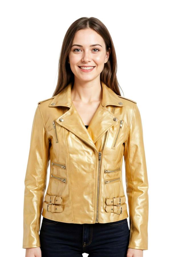 Infinity Leather Womens Leather Vintage Brando Biker Jacket-Orlando