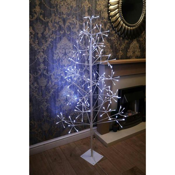 3ft to 6ft White Pre-Lit Artificial Twig Christmas Trees with Cool White LEDs image 9