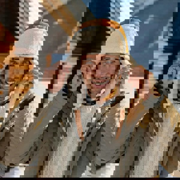 Leather Company Men's RAF Aviator Suede Sheepskin B-55 Leather Navigator Hat