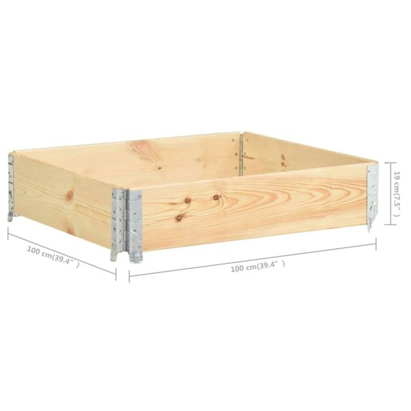 Berkfield Pallet Collar 100x100 cm Solid Pine Wood