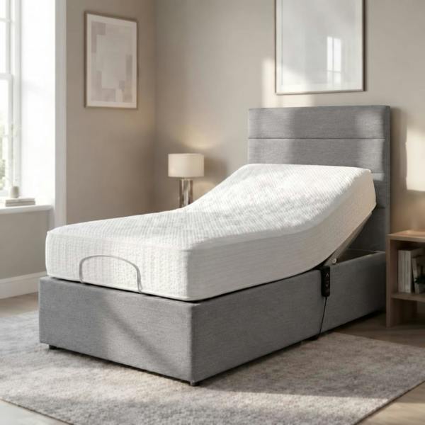 Paradise Beds Diagnol Line Electric Adjustable bed With Memory Mattress