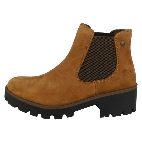 Rieker Ladies Rieker Chunky Gusset Detailed Heeled Ankle Boots 79265