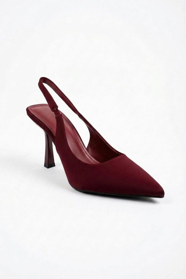 ikrush Sloane Satin Pointed Toe Slingback Heels