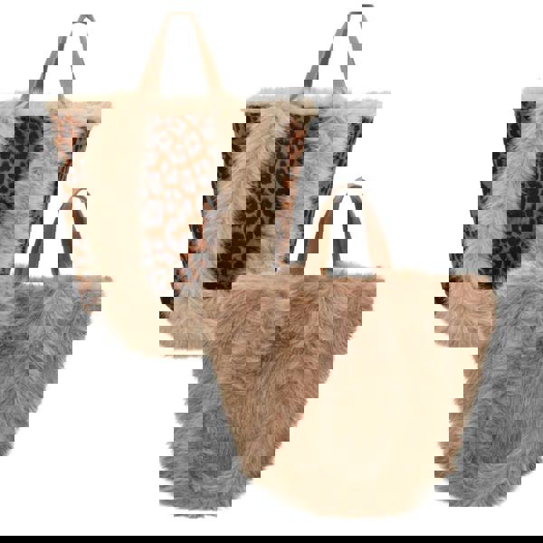 Love EMVY Leopard Teddy Reversible Tote Bag – Sparkly Finish