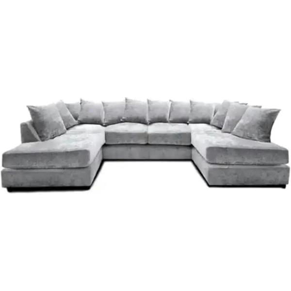 Snug Furniture Ashton Chenille 6 Seater Scatter Back U Shaped Corner Sofa
