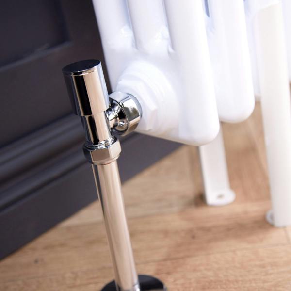Flode Angled Round Manual Radiator Valve Pack | 15mm x 1/2″ | Chrome