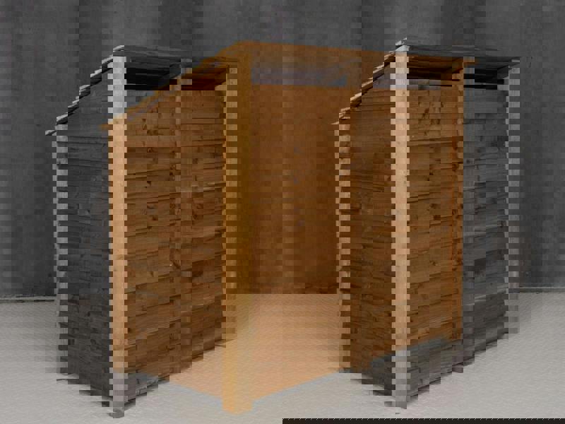 Arbor Garden Solutions Wooden Log Store with Shelf W-146cm, H-126cm or 180cm, D-88cm - Brown Finish