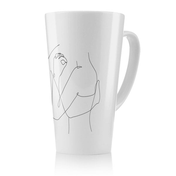 Benjamin Tate Design line art hug Designer Latte Mug