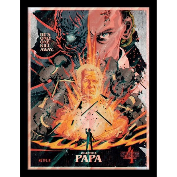Stranger Things Chapter 8 Papa Print - Black/Red/Orange
