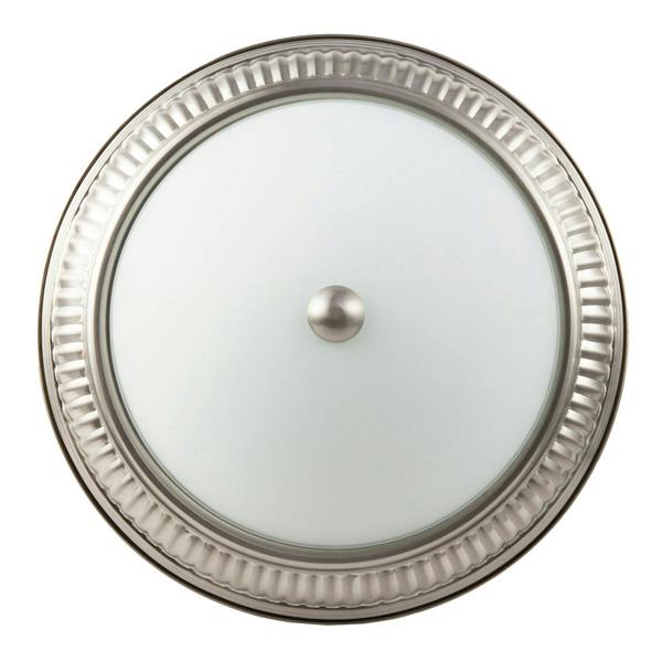 Modern LED IP44 Flush Ceiling Light in Satin Nickel with Sensor Image 4
