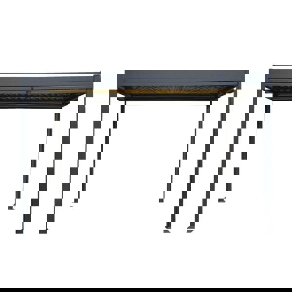 Monstershop Aluminium Pergola With Anthracite Blinds & LED Lights - 3m x 4m
