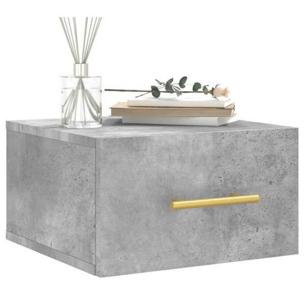 Berkfield Wall-mounted Bedside Cabinet Concrete Grey 35x35x20 cm