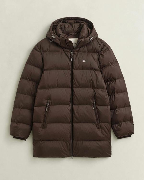 GANT Active Cloud Mens Mid Length Jacket - 217 Black Brown | CHO | Designer Mens Padded Jackets