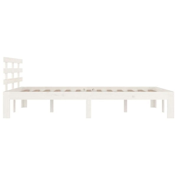 Berkfield Bed Frame White Solid Wood 120x190 cm Small Double