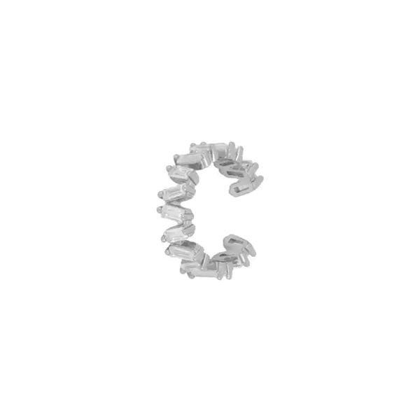 Spero London Irregular Baguette Ear Cuff No Piercing Sterling Silver - Single