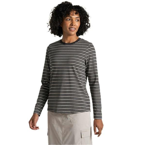 Craghoppers Womens/Ladies Akona Striped Nosilife Long-Sleeved T-Shirt - Charcoal - 