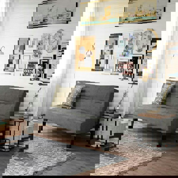 Dorel Home Kebo Sofa Bed Sofa in Velvet Grey