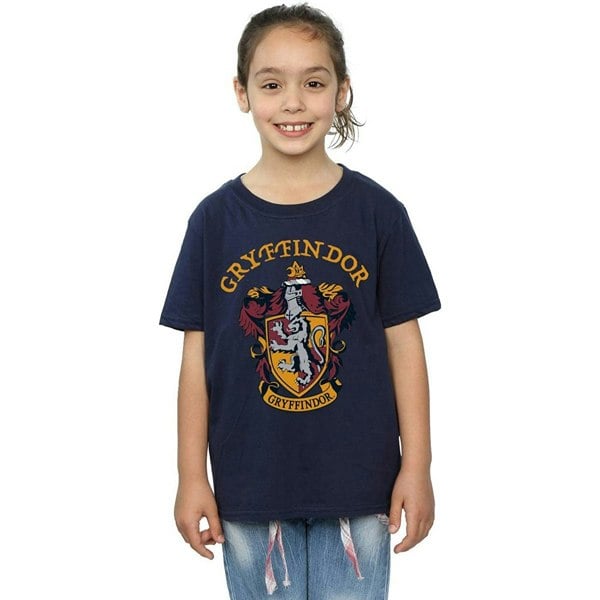 Harry Potter Girls Gryffindor Cotton T-Shirt - Navy Blue