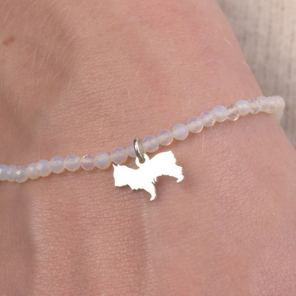 Mylee London Yorkshire Terrier Silhouette Crystal Bracelet - Personalised
