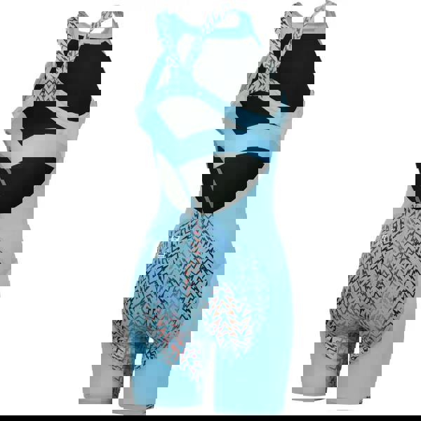 Speedo Fastskin LZR Ignite Kneeskin in blue/black geometric pattern