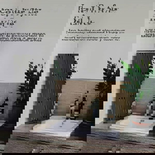 MANTRARAJ Bamboo Bathroom Bath Mat 60x35cm Non-Slip Feet Ideal for Home, Hotels, Spa, Indoor & Outdoor Black