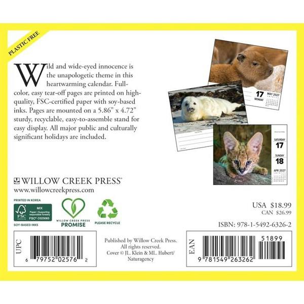 Baby Animals Desk Calendar 2027, Desk Calendars, Day To View, Animals, Gift