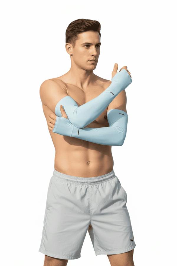 Anniou Men's UV Cooling Arm Sleeves - light blue