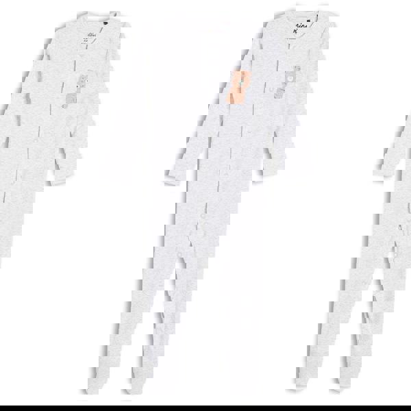 Mini Cuddles Baby Boys 2pk Teddy Bear Printed Sleepsuits, Multicolour