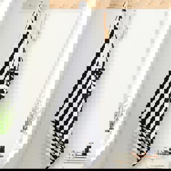 Bianca Reversible Stripe Cotton Jacquard Towel Black