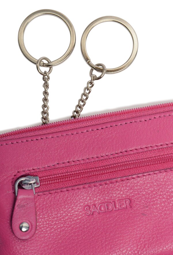 SADDLER Compact Leather Coin & Card Purse "Ellie" – Handmade by Saddler | RFID Protected & Gift Boxed | With Front Zip Pocket & Key Holder