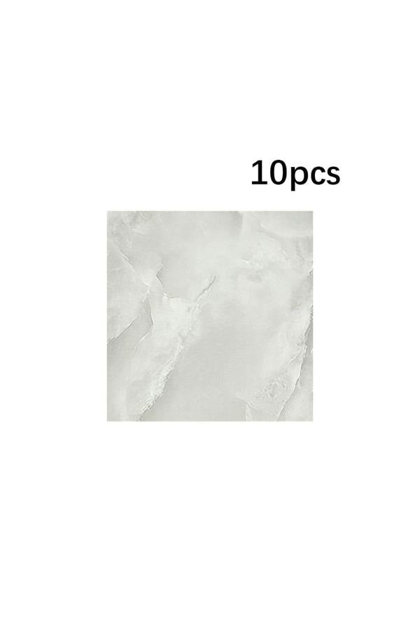 Living and Home 10pcs Self-Adhesive Off-white Jade Marble PVC Wallpapers, 40x40cm