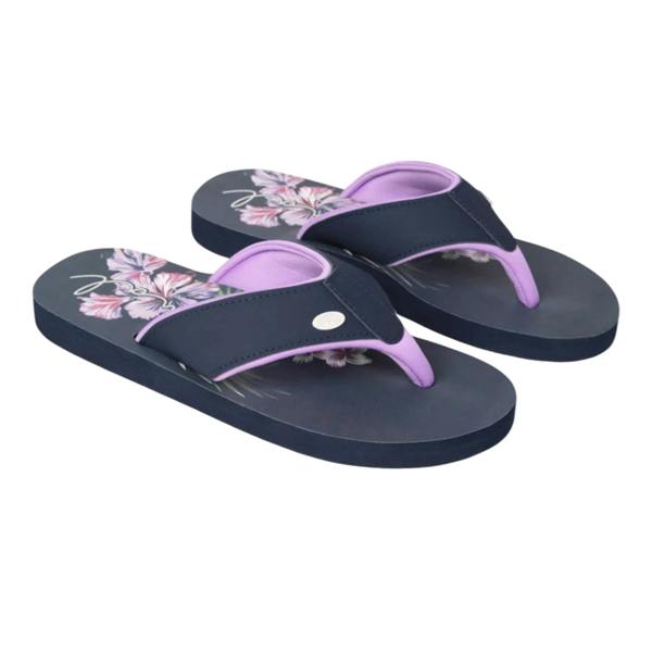 Animal Womens/Ladies Leaf Print Recycled Flip Flops - Light Purple - 