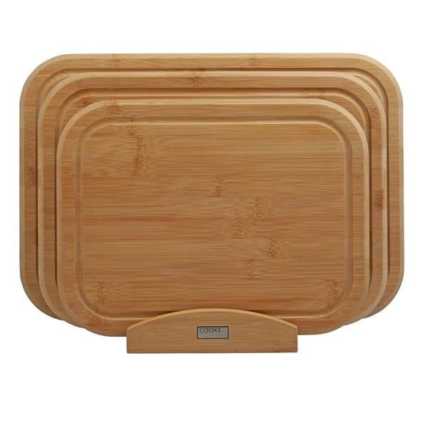 Cooks Professional 3 Piece Bamboo Chopping Board Set with Stand