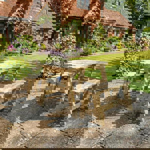 Arbor Garden Solutions Victoria Rounded Picnic Table and Benches Set