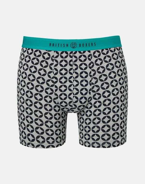 British Boxers Multipack 4 Pairs of Men's Bamboo Stretch Trunks – Minimalist Geometric