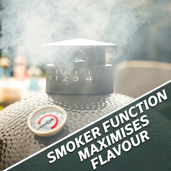 Dellonda DG158 Kamado Grills Action shot - smoking