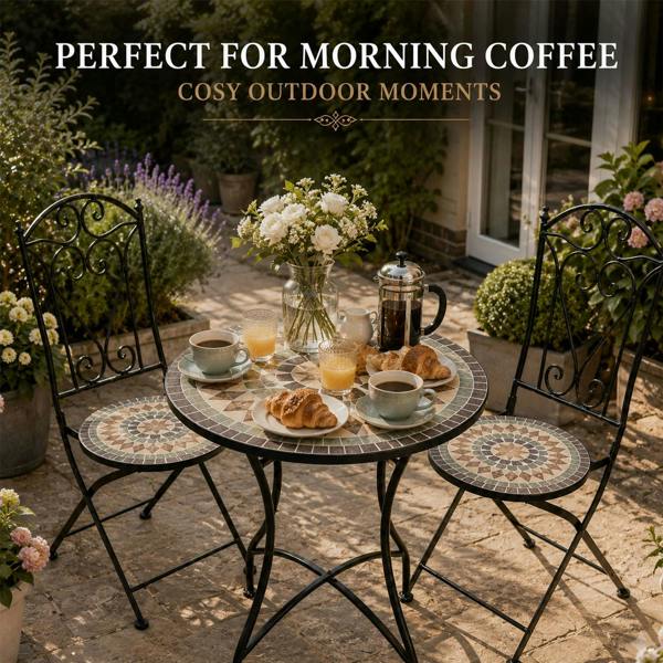 60cm Marrakech Mosaic Bistro Set image 9