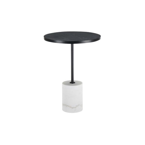 Basil Lamp Table - Black & White Marble