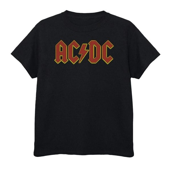 AC/DC Boys Logo Cotton T-Shirt - Black/Red