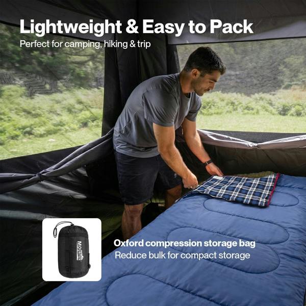 Mountview Camping Sleeping Bag Single Waterproof Warm Soft Adult Hiking 3 Season