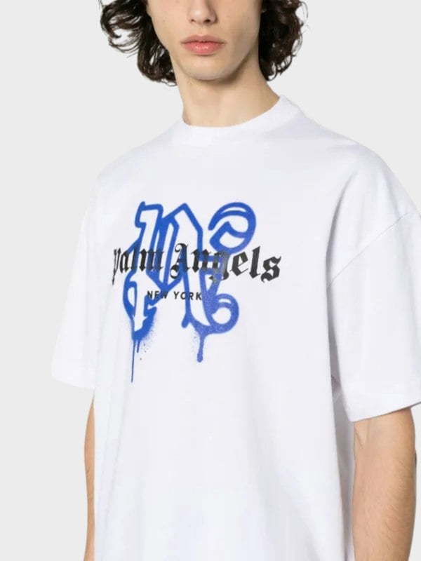 Palm Angels NY Monogram Spray Tee White