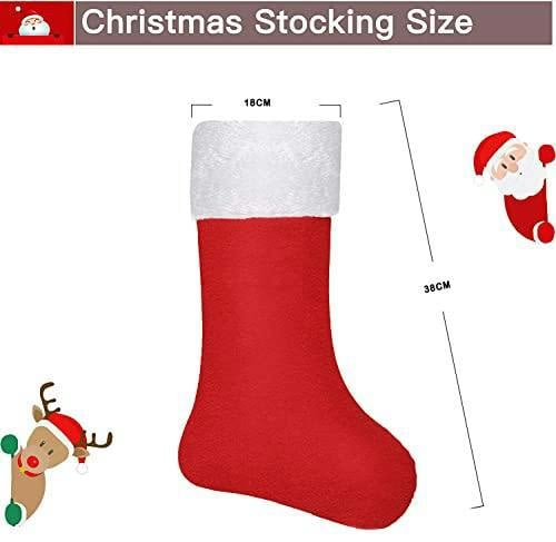 38cm Red Felt Christmas Santa Stocking Hanging Sack for Festive Home Decor image 6