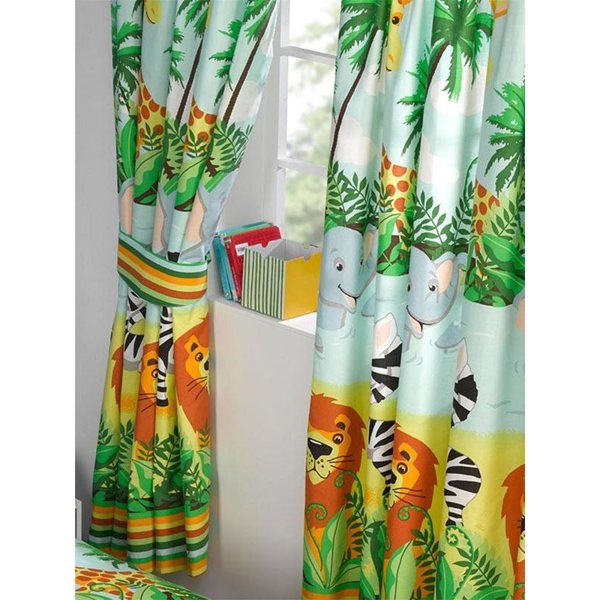 Jungle-Tastic Lined Curtains (Pack of 2) - Multicoloured