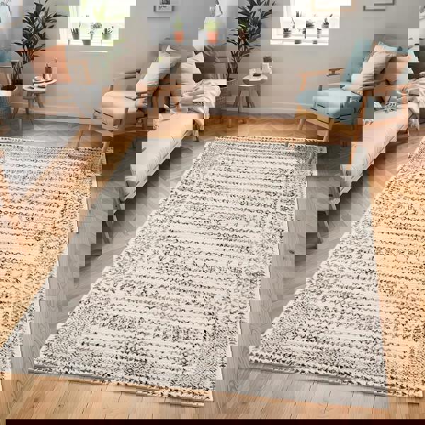 Livabliss Pisa-Geometric Grey Off-White Black Rug